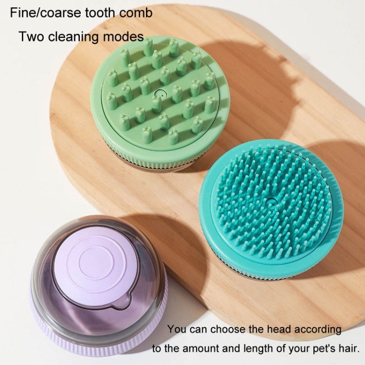 Animal cleaning accessories capsule refillable shower gel type cats dogs bathing massage brush (Green)