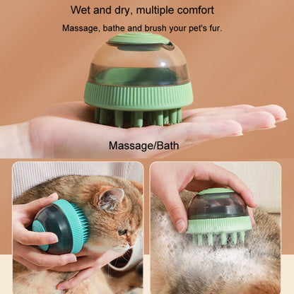 Animal cleaning accessories capsule refillable shower gel type cats dogs bathing massage brush (Green)