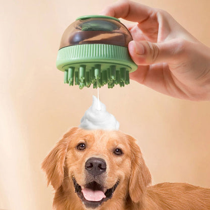 Animal cleaning accessories capsule refillable shower gel type cats dogs bathing massage brush (Green)