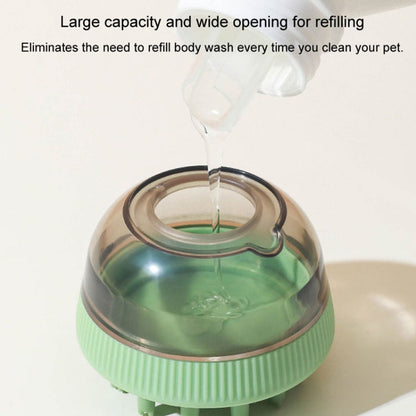 Animal cleaning accessories capsule refillable shower gel type cats dogs bathing massage brush (Green)