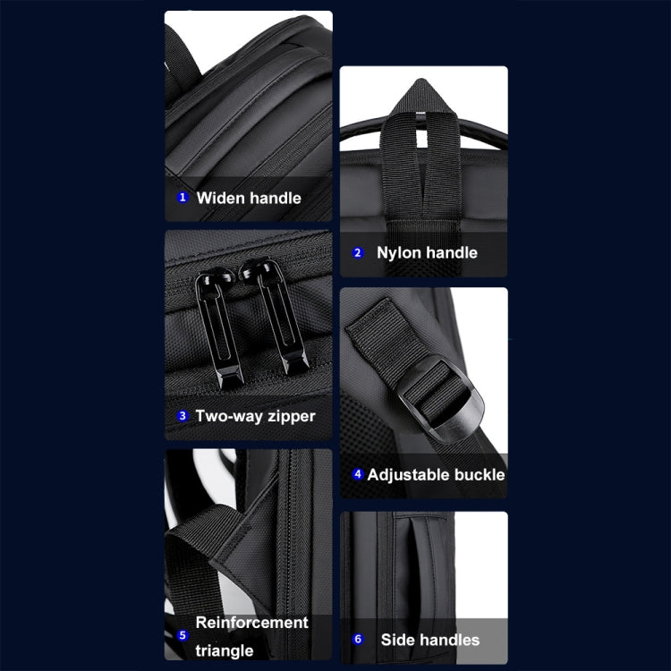Rynx | Expandable waterproof laptop backpack for business with USB port (Black)
