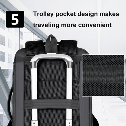 Rynx | Expandable waterproof laptop backpack for business with USB port (Black)