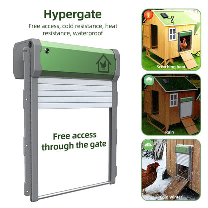 RYNX | Powered Automatic Chicken Coop Door 4 Modes Automatic Chicken Door with Remote Control
