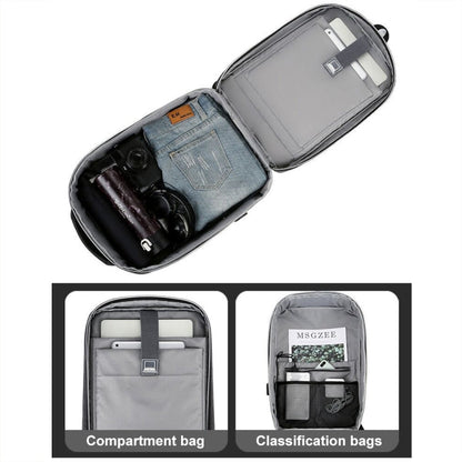 Rynx | 43 cm Multifunctional Waterproof Business Sports Laptop Backpack with USB Port (Dark Gray)