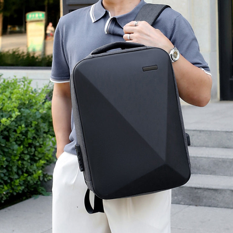 Rynx | 16 Inch Large Capacity Password Lock Anti-Theft Laptop Backpack With USB Port (Black)