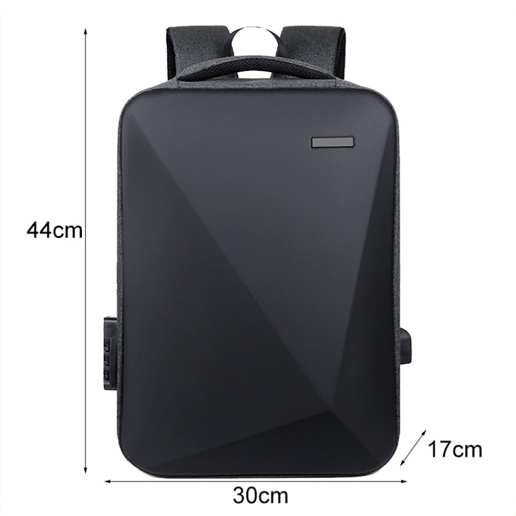 Rynx | 16 Inch Large Capacity Password Lock Anti-Theft Laptop Backpack With USB Port (Black)