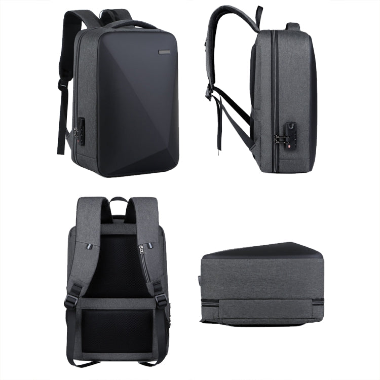 Rynx | 16 Inch Large Capacity Password Lock Anti-Theft Laptop Backpack With USB Port (Black)