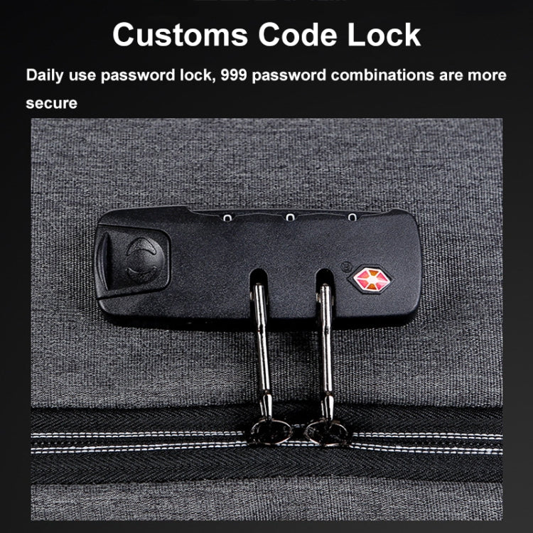 Rynx | 16 Inch Large Capacity Password Lock Anti-Theft Laptop Backpack With USB Port (Black)
