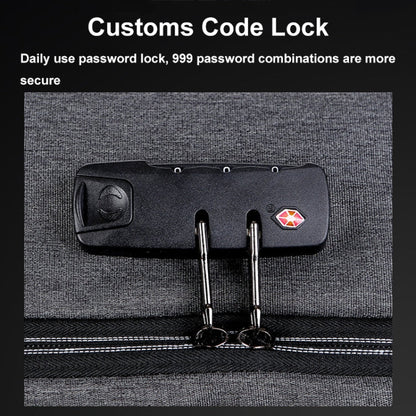 Rynx | 16 Inch Large Capacity Password Lock Anti-Theft Laptop Backpack With USB Port (Black)
