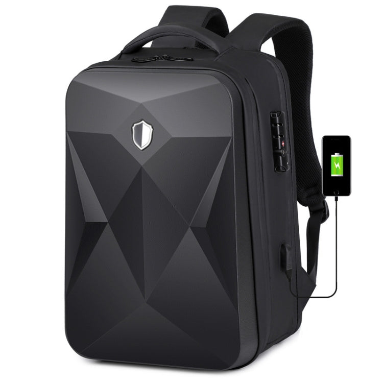 Rynx | 17 Inch Password Lock Large Capacity Waterproof Laptop Backpack with USB Port (Black)