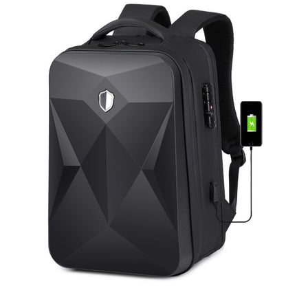 Rynx | 17 Inch Password Lock Large Capacity Waterproof Laptop Backpack with USB Port (Black)