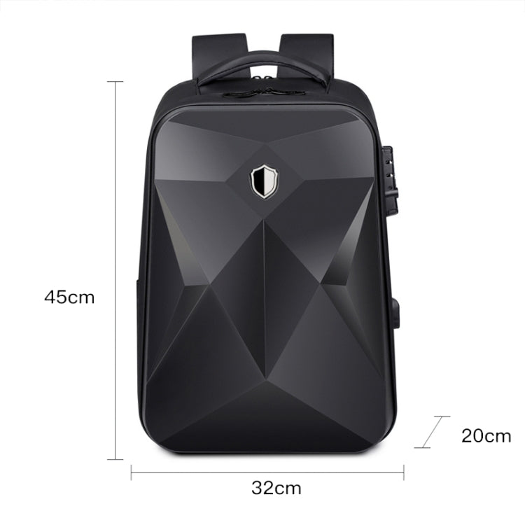 Rynx | 17 Inch Password Lock Large Capacity Waterproof Laptop Backpack with USB Port (Black)