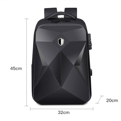 Rynx | 17 Inch Password Lock Large Capacity Waterproof Laptop Backpack with USB Port (Black)