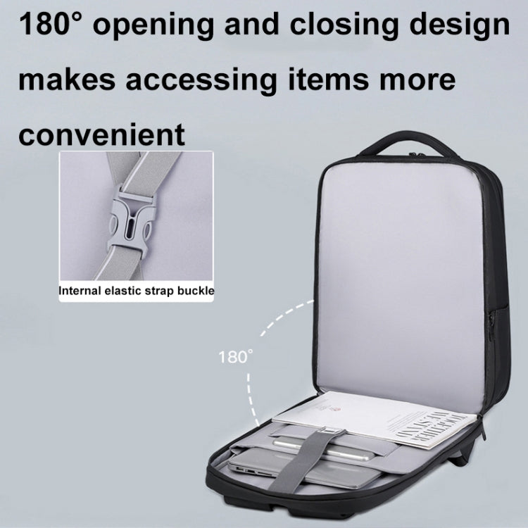 Rynx | 17 Inch Password Lock Large Capacity Waterproof Laptop Backpack with USB Port (Black)
