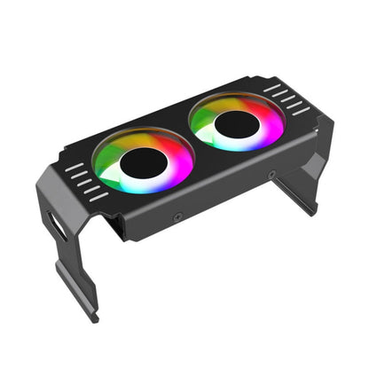 Rynx | Desktop ARGB Memory Cooler PWM Temperature Control Dual-Fan, For DDR / DDR2 / DDR3 / DDR4 / DDR5 (Black)