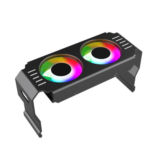 Rynx | Desktop ARGB Memory Cooler PWM Temperature Control Dual-Fan, For DDR / DDR2 / DDR3 / DDR4 / DDR5 (Black)