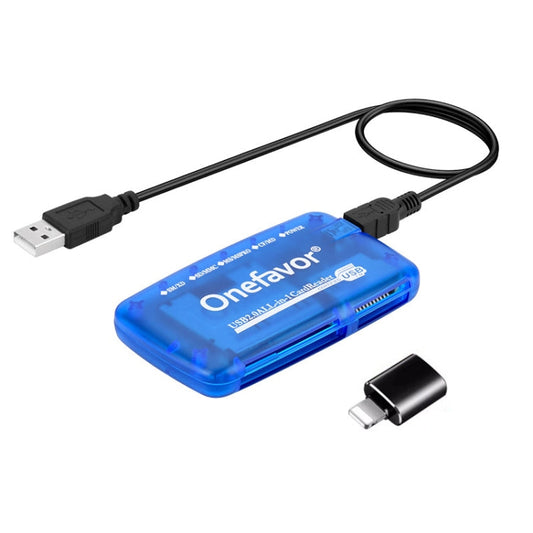 Rynx | Onefavor All-in-One Card Reader Support SM / XD / SD / MMC / MS / CF Card, Model: Card Reader + 8-Pin Adapter