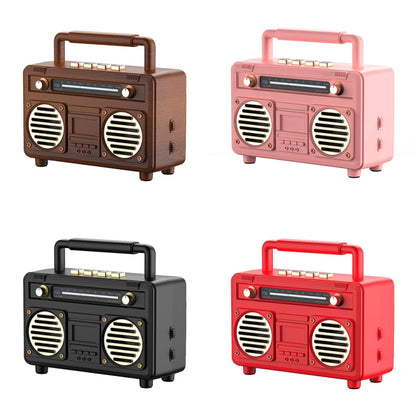 RYNX | BT21 Retro USB Flash Drive FM Radio Wireless Bluetooth Speaker, Color: Pink