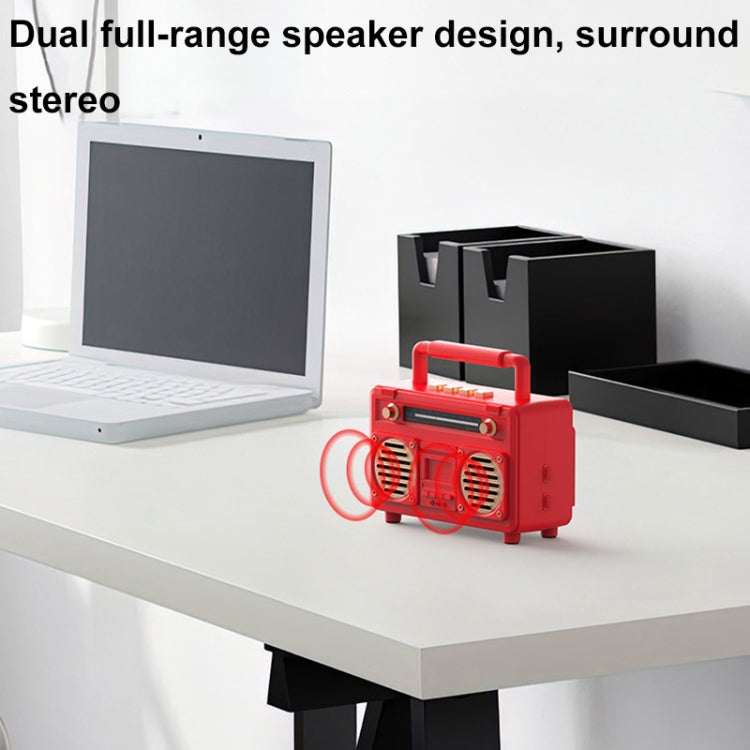 RYNX | BT21 Retro USB Flash Drive FM Radio Wireless Bluetooth Speaker, Color: Pink