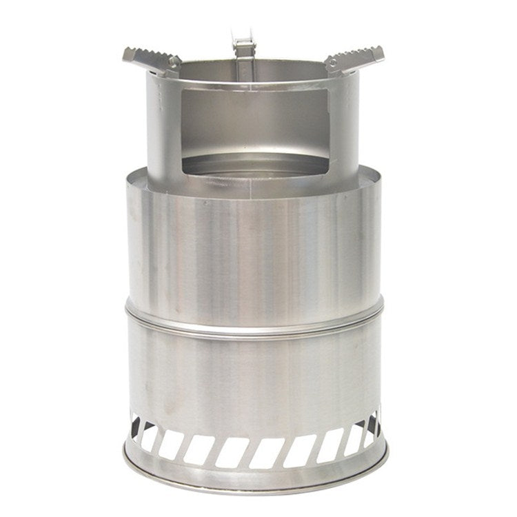 Rynx | Outdoor Portable Round Wood Stove Charcoal Stove Solid Alcohol Stove Thick Stainless Steel Picnic Stove