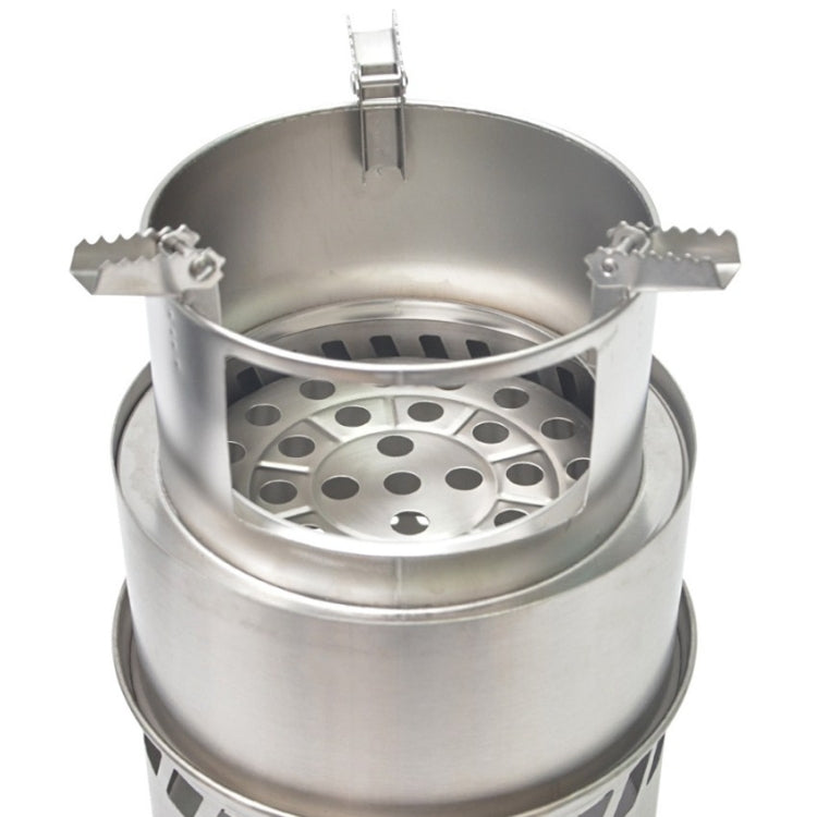 Rynx | Outdoor Portable Round Wood Stove Charcoal Stove Solid Alcohol Stove Thick Stainless Steel Picnic Stove