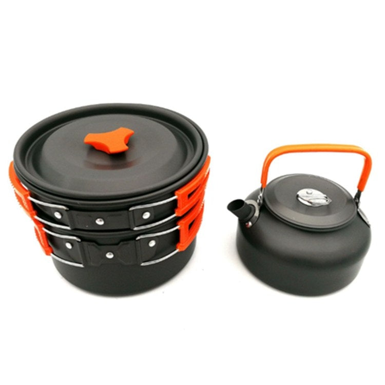 Rynx | Outdoor Supplies Camping Portable Teapot Set Pot Set(Orange Handle)