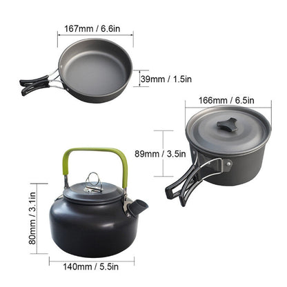 Rynx | Outdoor Supplies Camping Portable Teapot Set Pot Set(Orange Handle)