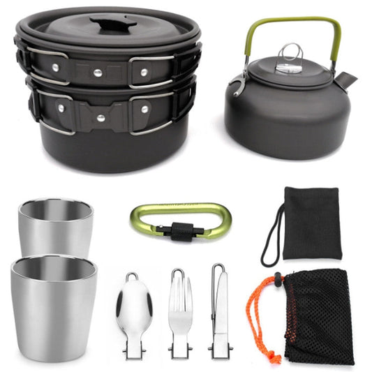 Rynx | Outdoor Supplies Camping Portable Teapot Set Pot Set(Black Handle)
