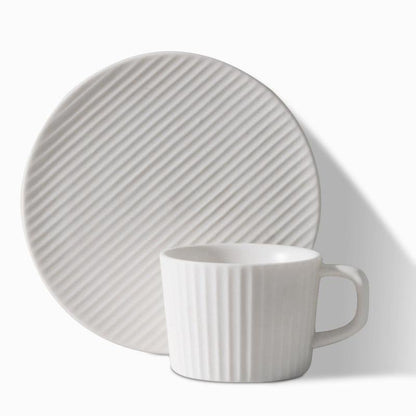 Rynx | 2/4/6-piece White Gray Stoneware Coffee Cup Set