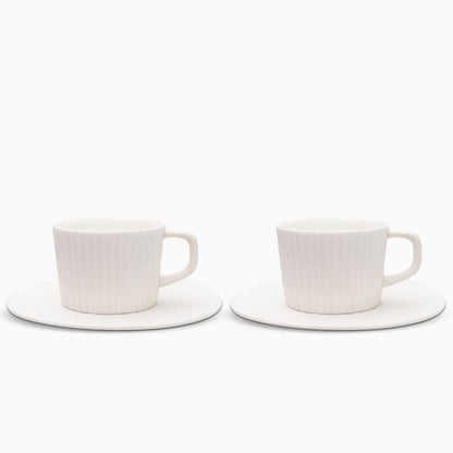 Rynx | 2/4/6-piece White Gray Stoneware Coffee Cup Set