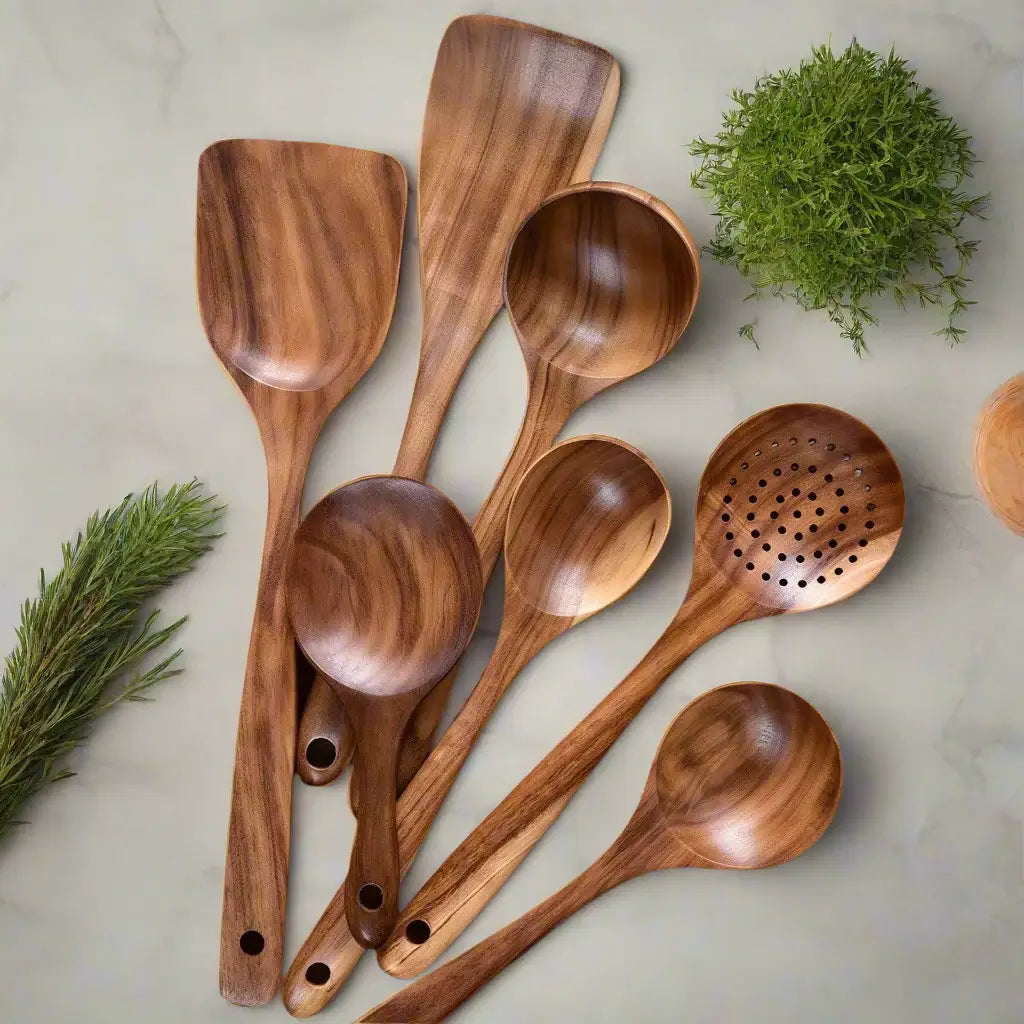 Rynx | Teak Wood Kitchen Utensil Set - Sustainable - Stylish - Functional