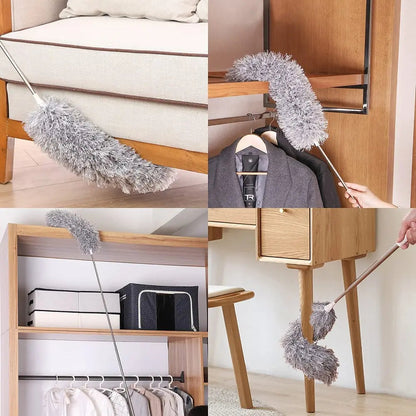 Rynx | Telescopic dust duster with extra long microfiber head (Free 3 replacement cleaning heads)
