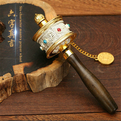 Rynx | Tibetan special craft wholesale hand-driven prayer wheel Buddhist talisman decorations pure copper prayer wheel
