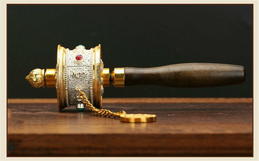 Rynx | Tibetan special craft wholesale hand-driven prayer wheel Buddhist talisman decorations pure copper prayer wheel