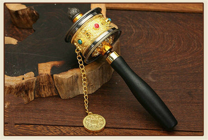 Rynx | Tibetan special craft wholesale hand-driven prayer wheel Buddhist talisman decorations pure copper prayer wheel