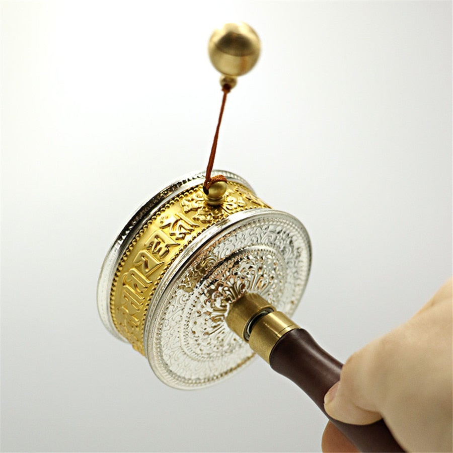 Rynx | Tibetan special craft wholesale hand-driven prayer wheel Buddhist talisman decorations pure copper prayer wheel