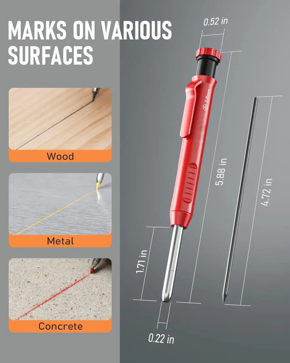 Rynx | Borehole carpenter pencil with refill set
