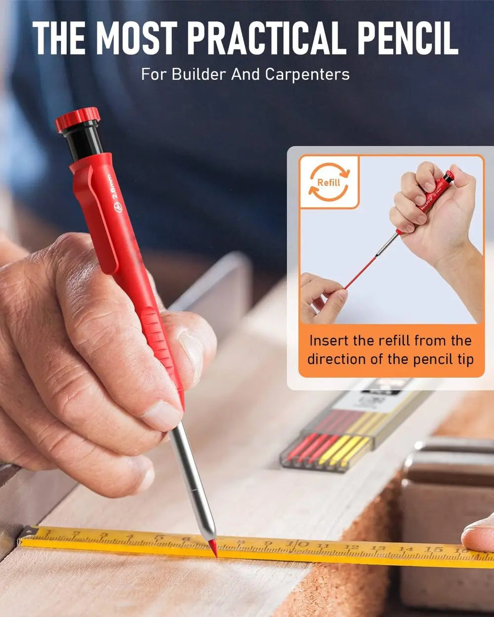 Rynx | Borehole carpenter pencil with refill set