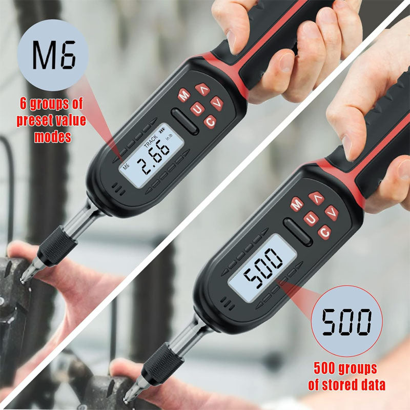 Rynx | Digital Torque Screwdriver 2.66-53.1 in-lbs/0.3-6 Nm Adjustable Screwdriver Torque Wrench Set with Buzzer/LED Indicator Notification