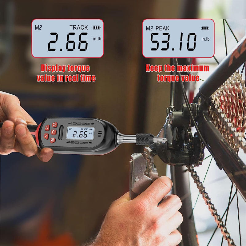 Rynx | Digital Torque Screwdriver 2.66-53.1 in-lbs/0.3-6 Nm Adjustable Screwdriver Torque Wrench Set with Buzzer/LED Indicator Notification