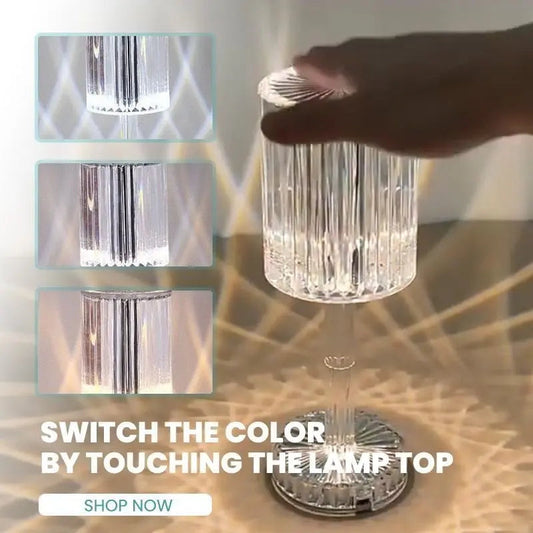 Rynx | Touch crystal lamp - 3-level dimmable light colors with elegant diamond cut!