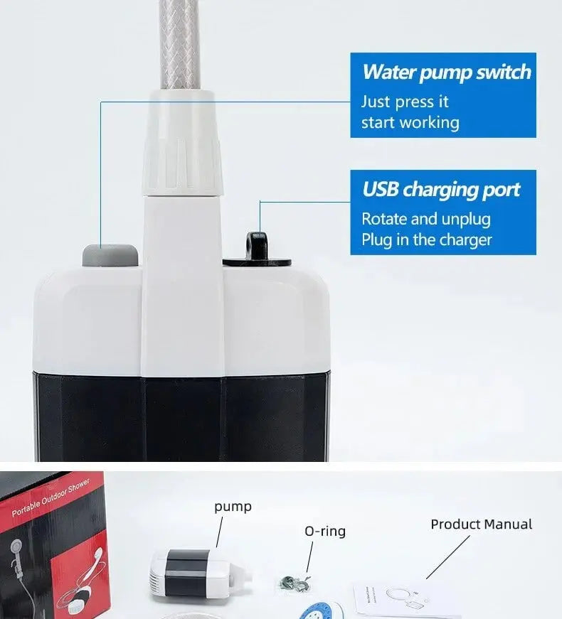 Rynx | Portable Camping Shower 2025 – Showering like at home, no matter where you are