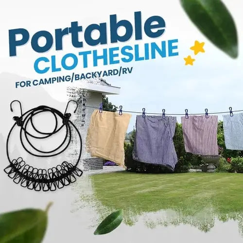 Rynx | Portable Clothesline with Clips – Ideal for Travel, Camping & Balcony