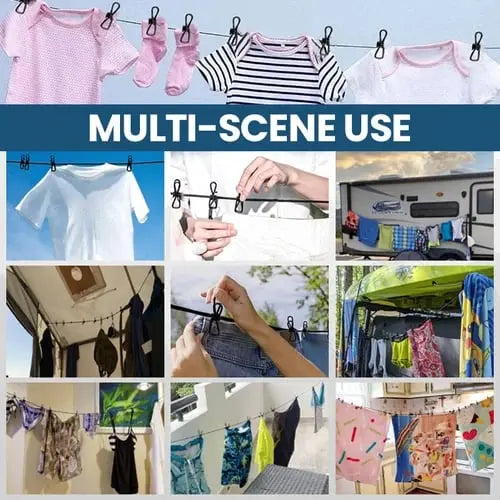 Rynx | Portable Clothesline with Clips – Ideal for Travel, Camping & Balcony
