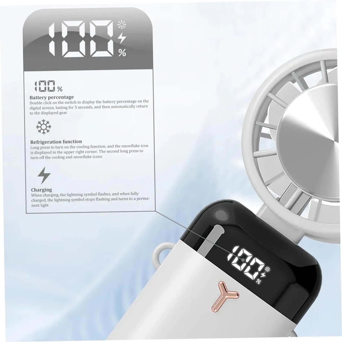 Rynx | Portable electric cooling fan with ice compression function