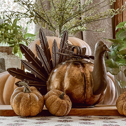 Rynx | Rustic galvanized metal pumpkin turkey