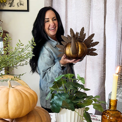 Rynx | Rustic galvanized metal pumpkin turkey