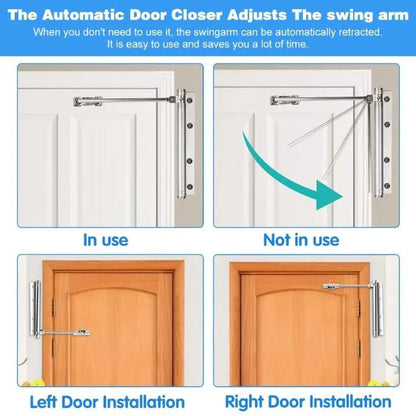 Rynx | Automatic door closer – Stainless steel, quiet, easy installation