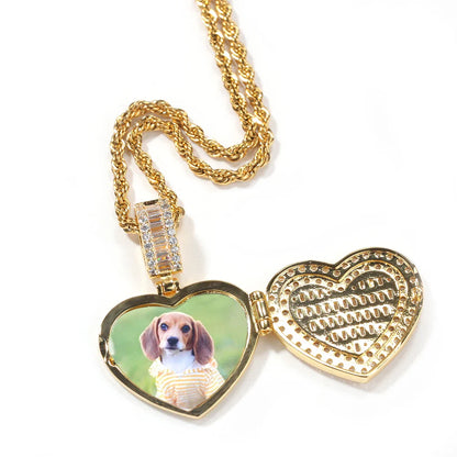 Rynx | THE BLING KING Large Heart-Shaped Photo Locket Pendant