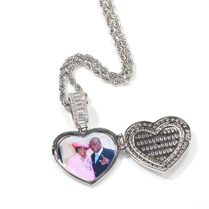 Rynx | THE BLING KING Large Heart-Shaped Photo Locket Pendant